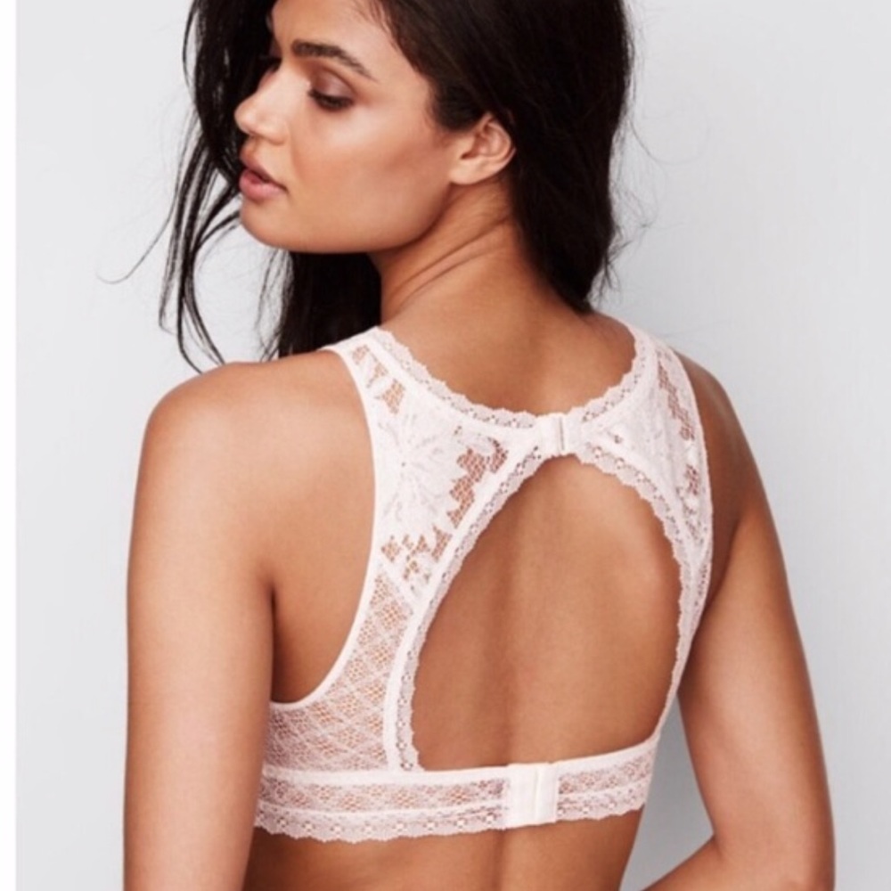 White High Neck Lace Bralette
